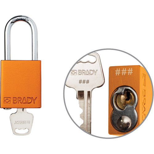 Velocity Plus Safety Lockout Padlock, Orange, Keyed Alike, Aluminum, 1-1/2" Width Stor-it Systems