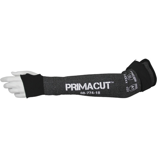 PrimaCut 68-774 Cut-Resistant Sleeve, HPPE, 18", ASTM ANSI Level A7/EN 388 Level F, Grey Stor-it Systems