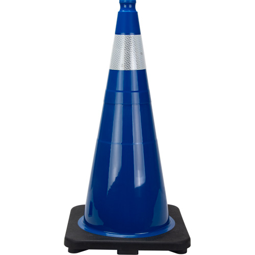 Premium Traffic Cone, 28", Blue, 4" Reflective Collar(s) Stor-it Systems