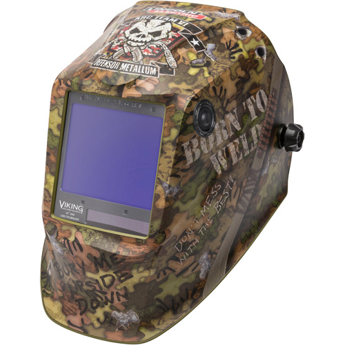 Masque de soudage VIKING 3350 Born To Weld, 3,74" lo x 3,34" la Champ de vision, Teinte 5 - 13 Stor-it Systems