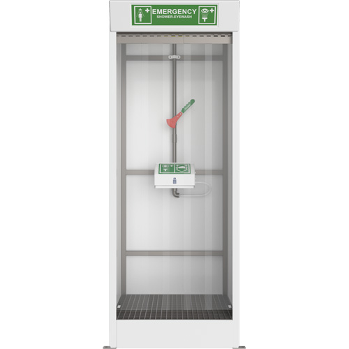 Cabine de douche d'urgence et douche oculaire/faciale couvert Stor-it Systems