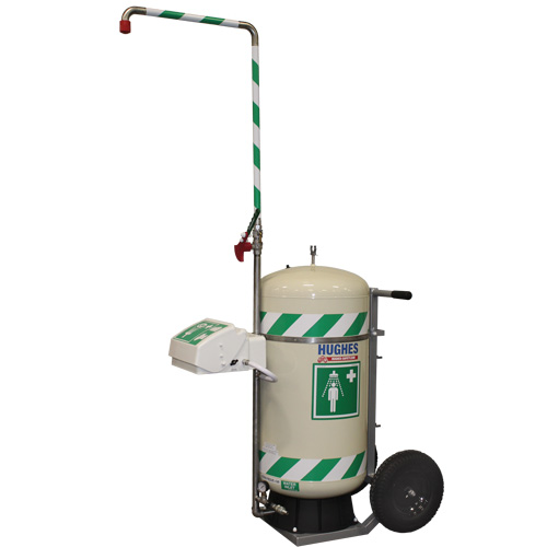 Douche d'urgence mobile et ind&eacute;pendant avec douche oculaire et faciale, Capacit&eacute; 30 gal., Conformit&eacute; Aucune Stor-it Systems
