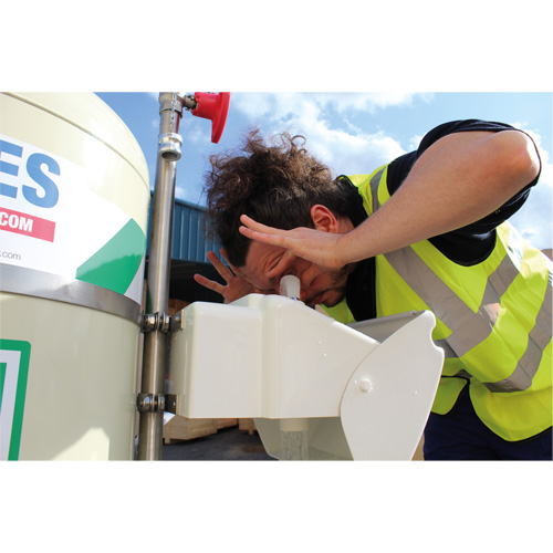 Douche d'urgence mobile et ind&eacute;pendant avec douche oculaire et faciale, Capacit&eacute; 30 gal., Conformit&eacute; Aucune Stor-it Systems