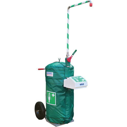 Douche d'urgence isol&eacute;e, mobile et autonome avec douche oculaire et faciale, Capacit&eacute; 30 gal., Conformit&eacute; Aucune Stor-it Systems