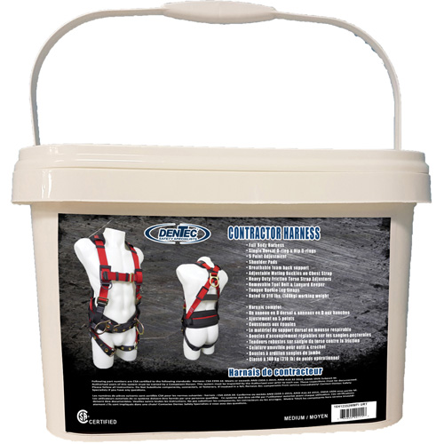 Contractor Safety Harness in Pail, CSA Certified, Class AP, Medium, 352 lbs. Cap. Stor-it Systems
