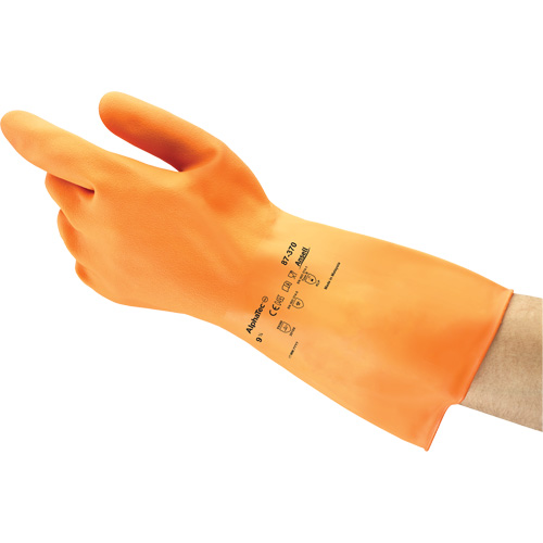 Gants ALPHATEC 87-320, Taille 10, 11,8" lo, Latex de caoutchouc, Doublure en Ouat&eacute;e, 18 mils Stor-it Systems