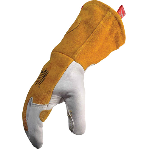 Caiman&reg; Premium TIG/MIG Welder's Gloves with FR Insulated Split Cowhide Back, Grain Goatskin, Size Medium Stor-it Systems