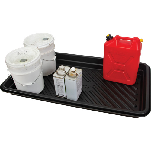 Plateau pour les d&eacute;versements, 24" lo x 48" la x 4,5" h, Cap. de d&eacute;versement 24 gal. US Stor-it Systems