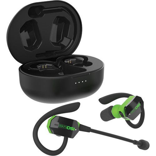 Black & Green UltraComm Aware Bluetooth Earbuds Stor-it Systems
