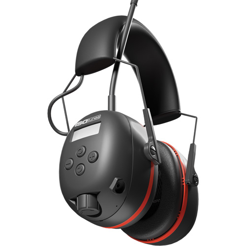 &eacute;couteurs AM/ FM Air Defender noir & Rouge, Style Bandeau, 24 dB Stor-it Systems