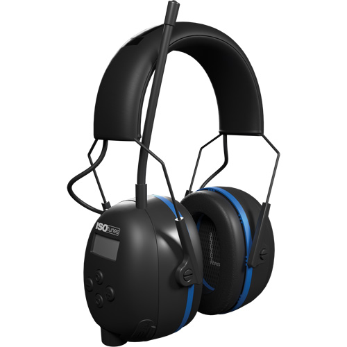 &eacute;couteurs Bluetooth AM/FM Air Defender noir & bleu, Style Bandeau, 25 dB Stor-it Systems