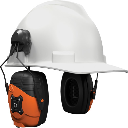 Safety Orange Link 2.0 Bluetooth Earmuffs, Cap Mount Style, 21 dB Stor-it Systems