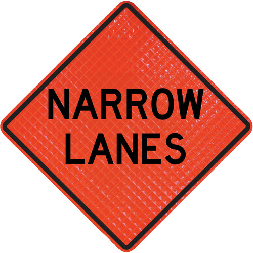 Quadra Flex Roll-Up Sign with Traffic Control Person Ahead Symbol Stor-it Systems