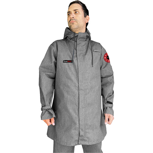CoreMAX FR 35" Jacket with Attached Hood, 4X-Large, Grey Stor-it Systems