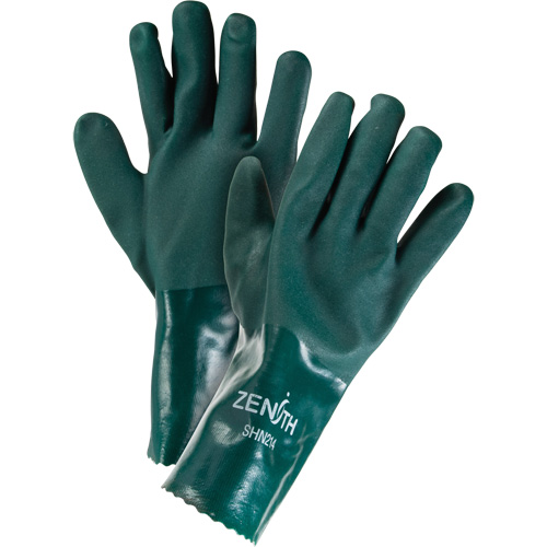 Gants verts &agrave; double enduit, 12" lo, PVC, Doublure en Jersey de coton, 70 mils Stor-it Systems