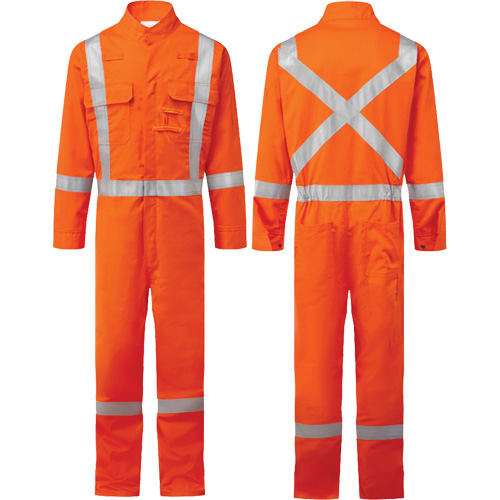 Bizflame&reg; 88/12 Iona 7 oz. FR510 FR Coverall, Size 36, Orange Stor-it Systems