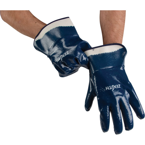 Heavyweight Safety Cuff Gloves, 11/2X-Large, Nitrile Coating, Cotton Shell Stor-it Systems