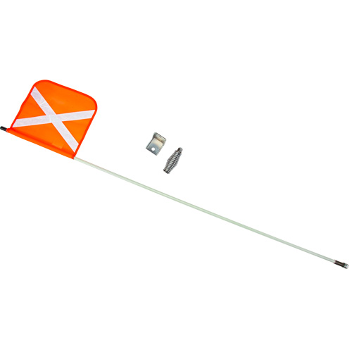 Tige de s&eacute;curit&eacute; robuste, Fixation Filet&eacute;, Hauteur 5', Orange avec X r&eacute;fl&eacute;chissant Stor-it Systems