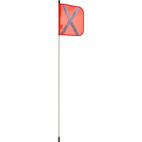 Tige de s&eacute;curit&eacute; robuste, Fixation Filet&eacute;, Hauteur 5', Orange avec X r&eacute;fl&eacute;chissant Stor-it Systems