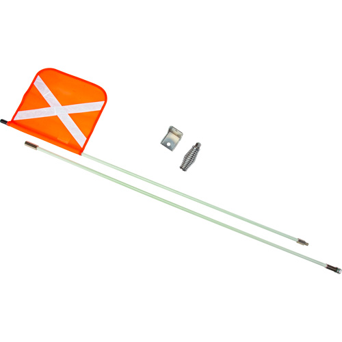 Tige de s&eacute;curit&eacute; robuste, Fixation Filet&eacute;, Hauteur 8', Orange avec X r&eacute;fl&eacute;chissant Stor-it Systems