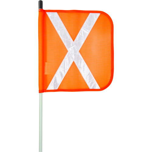 Tige de s&eacute;curit&eacute; robuste, Fixation Filet&eacute;, Hauteur 5', Orange avec X r&eacute;fl&eacute;chissant Stor-it Systems