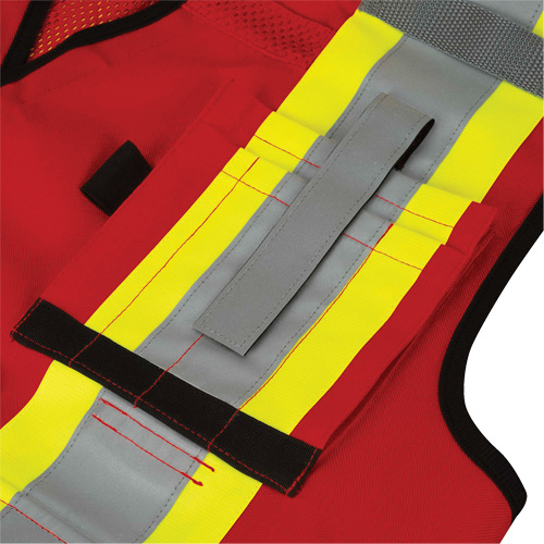 6678 High-Visibility Antimicrobial Mesh-Back Surveyor Vest, Red, Small, Polyester Stor-it Systems