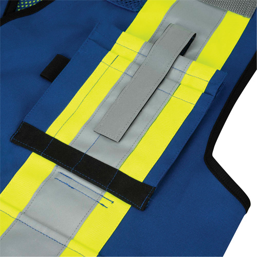6681 High-Visibility Antimicrobial Mesh-Back Surveyor Vest, Royal Blue, Small, Polyester Stor-it Systems