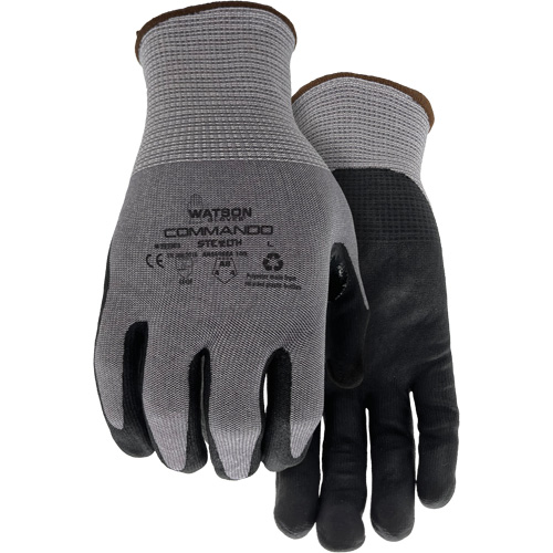 Gants r&eacute;sistant &agrave; la coupe 338 Commando, Taille Petit, Calibre 18, Rev&ecirc;tement Mousse de nitrile, Enveloppe en PEHP/Polyester/Spandex/Acier inoxydable, ASTM ANSI niveau A8/EN 388 niveau F Stor-it Systems