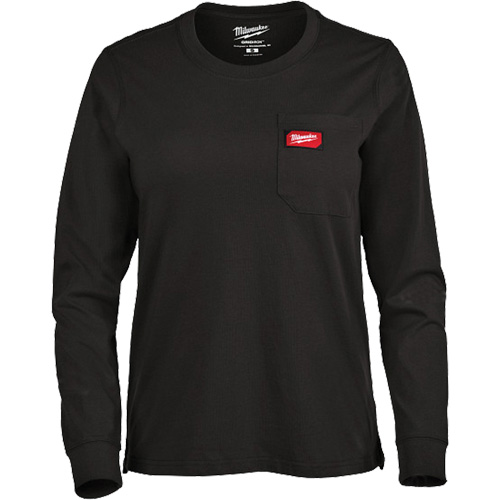 GRIDIRON Long Sleeve Pocket T-Shirt, Women's, X-Small, Black Stor-it Systems