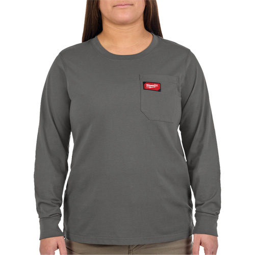 T-shirt &agrave; manches longues avec poches GRIDIRON, Femmes, T-petit, Gris Stor-it Systems