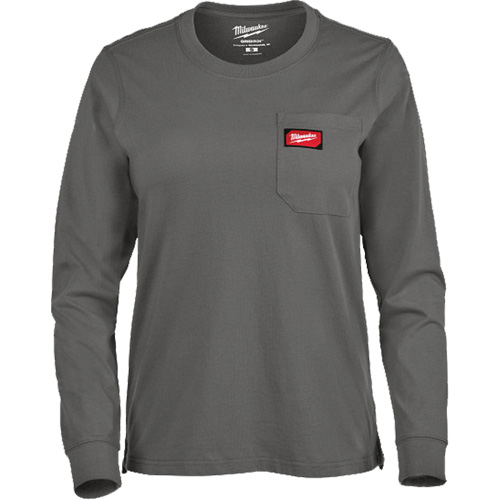 T-shirt &agrave; manches longues avec poches GRIDIRON, Femmes, T-petit, Gris Stor-it Systems