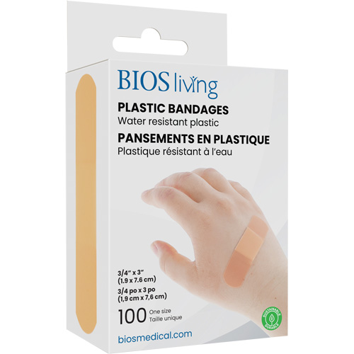 Bandages hydrofug&eacute;s, Rectangulaire/carr&eacute;e, 3", Plastique, St&eacute;rile Stor-it Systems