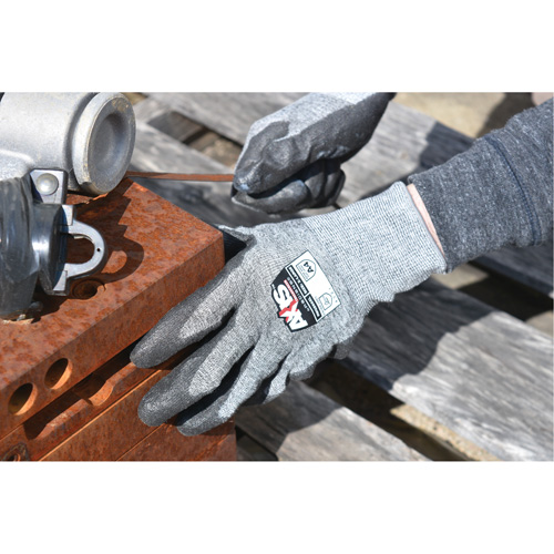 Gants de travail r&eacute;sistants &agrave; la coupe, compatibles avec &eacute;crans tactiles RWG566 AXIS, Taille T-petit, Calibre 18, Rev&ecirc;tement Polyur&eacute;thane, Enveloppe en Acier inoxydable/PEHP, ASTM ANSI niveau A5/EN 388 niveau E Stor-it Systems