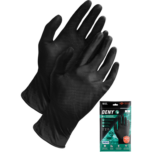 Gants jetables Deny, Petit, Nitrile, 6 mils, Sans poudre, Noir Stor-it Systems