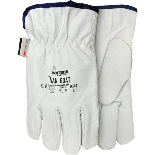 9547 Van Goat Cut Protection Gloves, X-Small, Grain Goatskin Palm, Thinsulate/Steel/Polyester/Para-Aramid Inner Lining Stor-it Systems