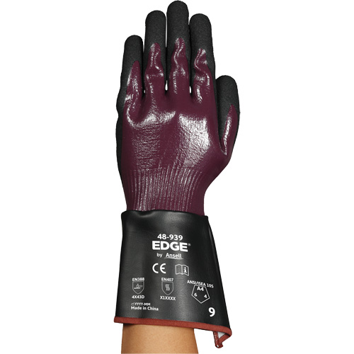 Gants &agrave; manchette 48-939 EDGE, Taille 6, Calibre 13, Rev&ecirc;tement Nitrile, Enveloppe en Polyester/PEHP/Spandex, ASTM ANSI niveau A4 Stor-it Systems