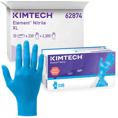 Gants d'examen Kimtech Element, T-petit, Nitrile, 3,2 mils, Sans poudre, Bleu, Classe 2 Stor-it Systems