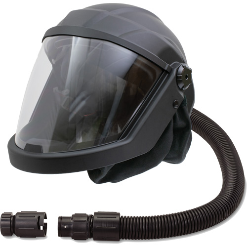 Masque respiratoire &agrave; adduction d'air et casque avec adaptateur de d&eacute;bit DEFENDER, Universel, Pi&egrave;ce faciale Stor-it Systems