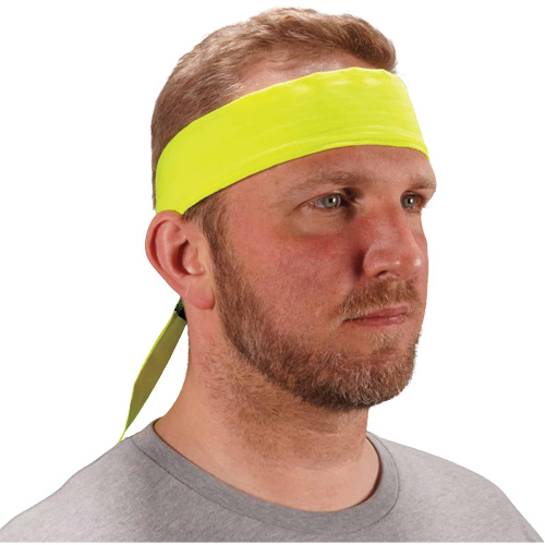 Chill-Its 6702 Cooling Headband with Embedded Polymers & Tie Closure, High Visibilty Lime-Yellow Stor-it Systems