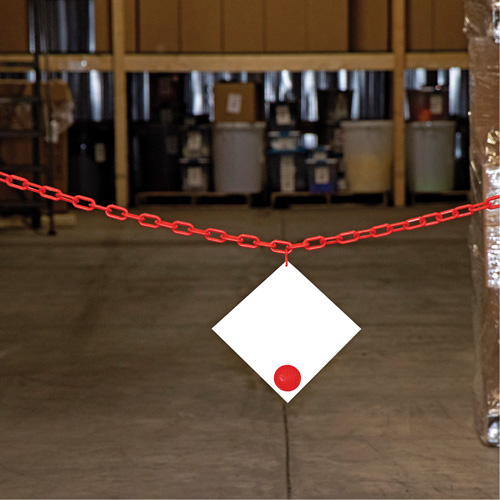 Plastic Barrier Chain, Green, 2" Link, 100' Length Stor-it Systems