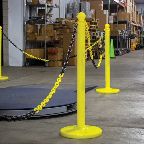 Chaîne de barri&egrave;re en plastique &agrave; deux couleurs, Vert/Blanc, Maillon de 2", 500' de long Stor-it Systems