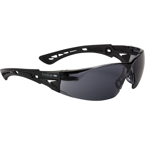 Lunettes de s&eacute;curit&eacute; Rush + BSSI, Lentille Gris/Fum&eacute;e, Antibu&eacute;e/Anti-&eacute;gratignures, ANSI Z87+ Stor-it Systems