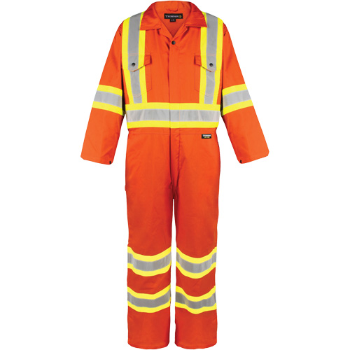 Combinaison non doubl&eacute;e haute visibilit&eacute;, Moyen, Orange haute visibilit&eacute; Stor-it Systems