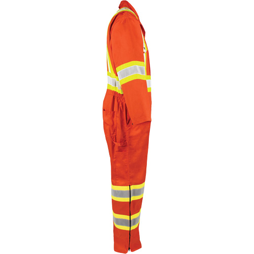 Combinaison non doubl&eacute;e haute visibilit&eacute;, Moyen, Orange haute visibilit&eacute; Stor-it Systems