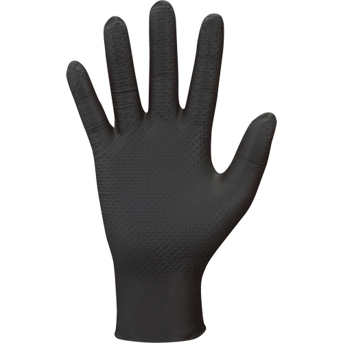 Gants jetables 709B PyraGrip, 10/T-Grand, Nitrile, 8 mils, Sans poudre, Noir Stor-it Systems