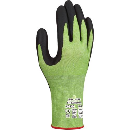Gants r&eacute;sistants &agrave; la coupe S-TEX Alpha XC820, Taille 2T-Grand/10, Calibre 18, Rev&ecirc;tement Nitrile micromousse, Enveloppe en Tungst&egrave;ne, ASTM ANSI niveau A6/EN 388 niveau F Stor-it Systems