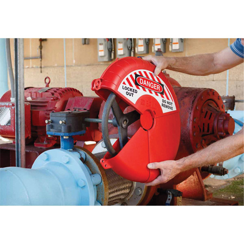 Collapsible Gate Valve Lockout Device, Wheel Type Stor-it Systems