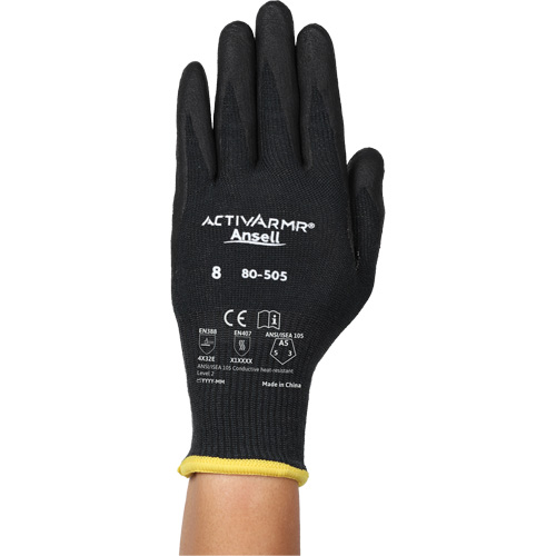 Gants r&eacute;sistants &agrave; la chaleur conductrice et &agrave; la coupe ActivArmr 80-505, Taille 7, Calibre 13, Rev&ecirc;tement Mousse de nitrile, Enveloppe en Kevlar/Intercept, ASTM ANSI niveau A5/EN 388 niveau E Stor-it Systems