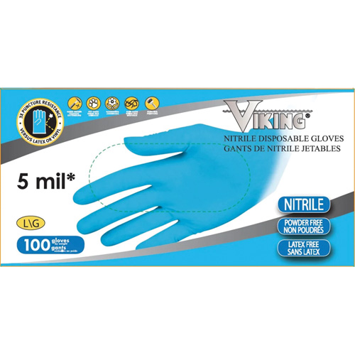 34600 Disposable Gloves, Medium, Nitrile, 5-mil, Powder-Free, Blue Stor-it Systems