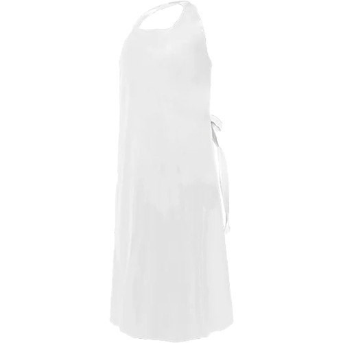 CoverMe Apron with Die-Cut Neck, Polyurethane, 45" L x 35" W, White Stor-it Systems